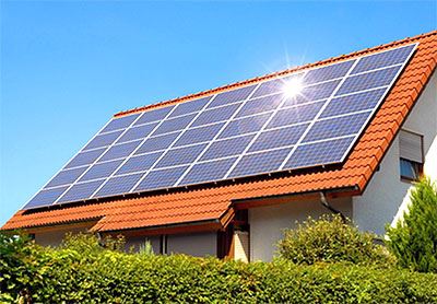 Solar Heating Panels on Roof